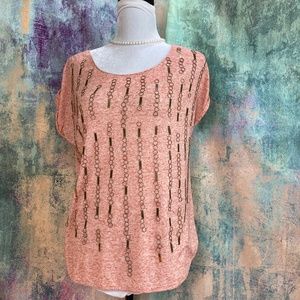 π Aryn K Fancy Top with Gold Metal Decoration